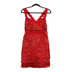 Elegant Red Lace Dress